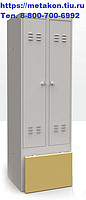 Металлический шкаф для раздевалок и спецодежды шр-22L600 ОСК с лавкой